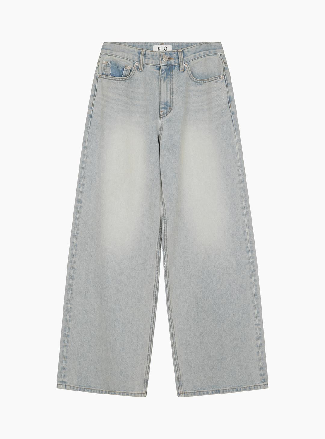 WIDE WASHED JEANS (VINTAGE BLUE)