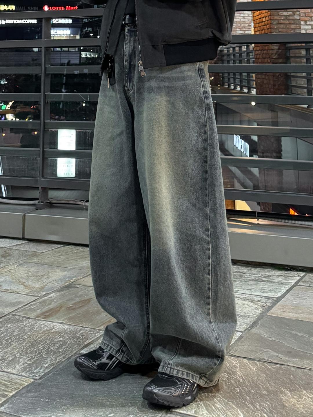 8025 big balloon denim pants (3color)