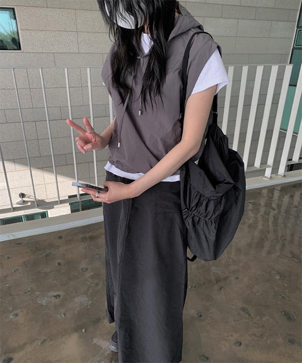 루빈 나일론 후드 베스트