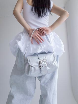 BUCKLE BAG, SILVER
