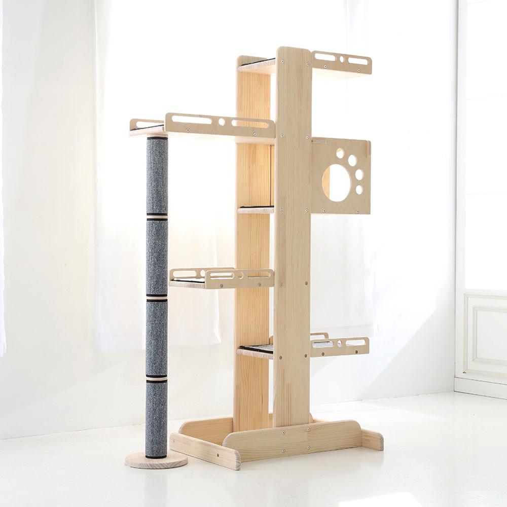 나비나무 토토 5단 원목 캣폴 캣타워 발바닥콘도 카펫 스크래쳐 기둥