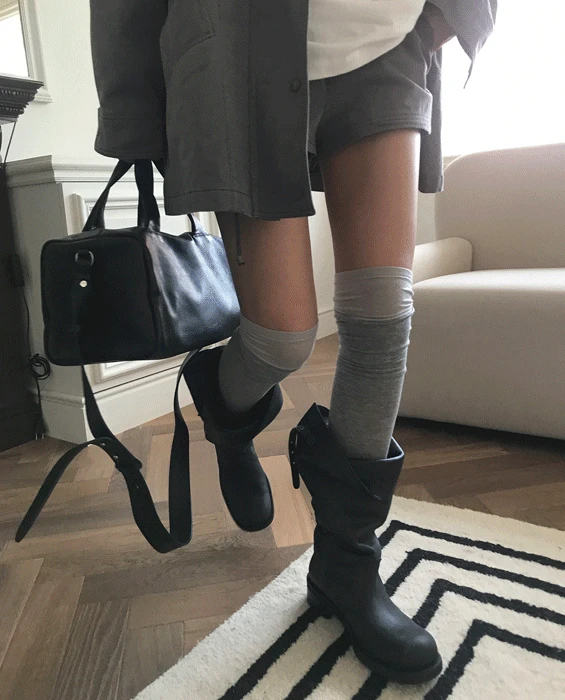 배색 레그 워머 3col