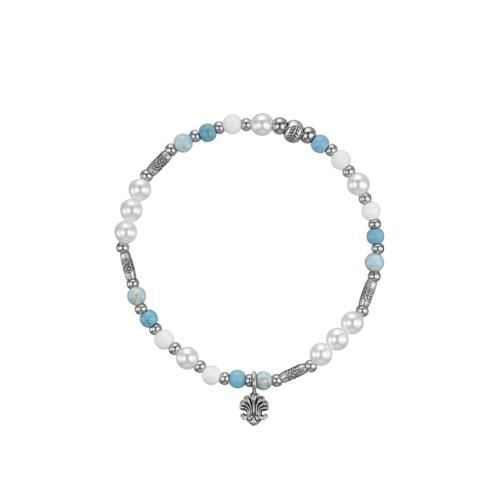 shell mint pearl karen beads bracelet