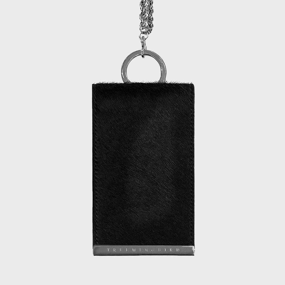 Hair-On 2-way Chain Wallet Bag [ Black ]