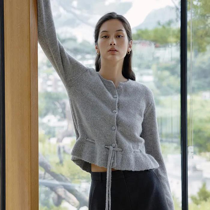 [4th] FRILL BUTTON KNIT CARDIGAN_3COLOR