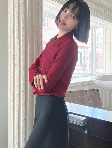 크리스마스 기프트 카라 탑 X-mas Gift Collar Top