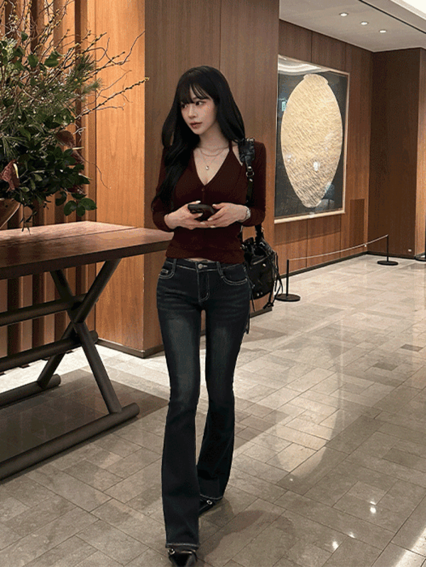 [골반패드] 워너비 딥업 힙패드 부츠컷 데님 팬츠 - 1colors