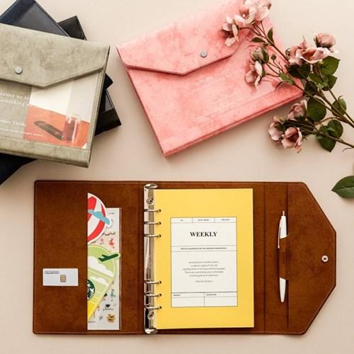 [각인가능] 아날로그 만년 6공 다이어리 세트 [속지+볼펜]