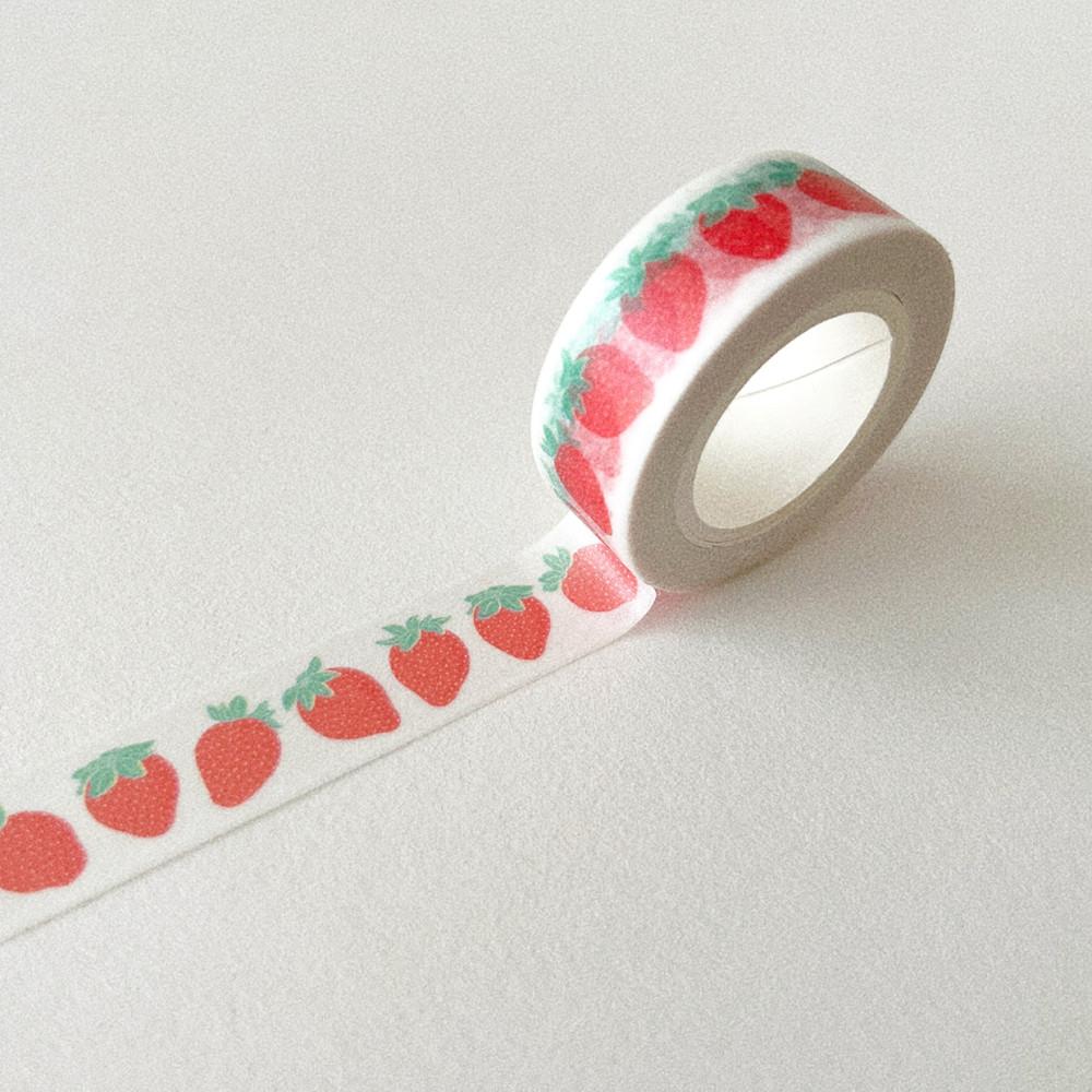 [츄지어바웃] Strawberry 패턴 마스킹테이프
