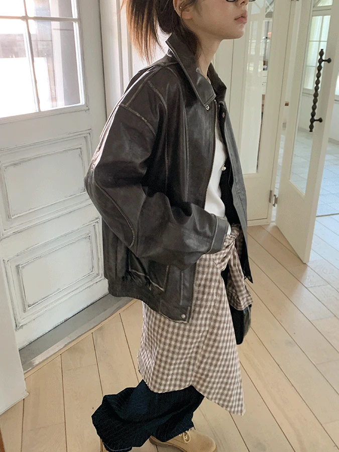 OIL WASHING LEATHER JACKET