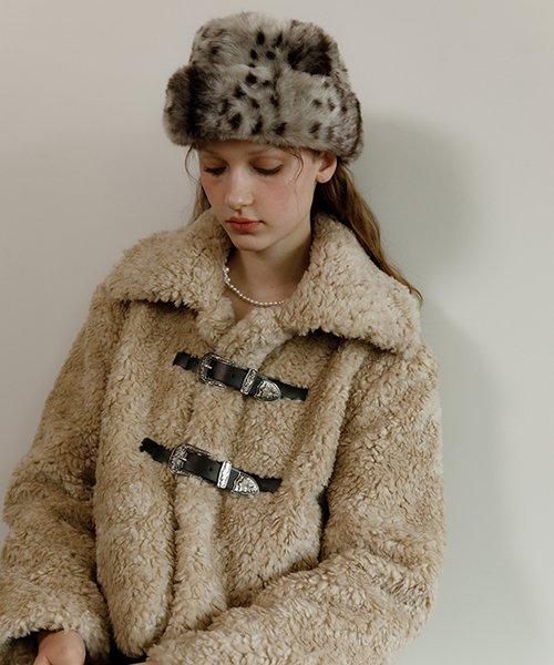 웨스턴 버클 퍼 자켓 (베이지)