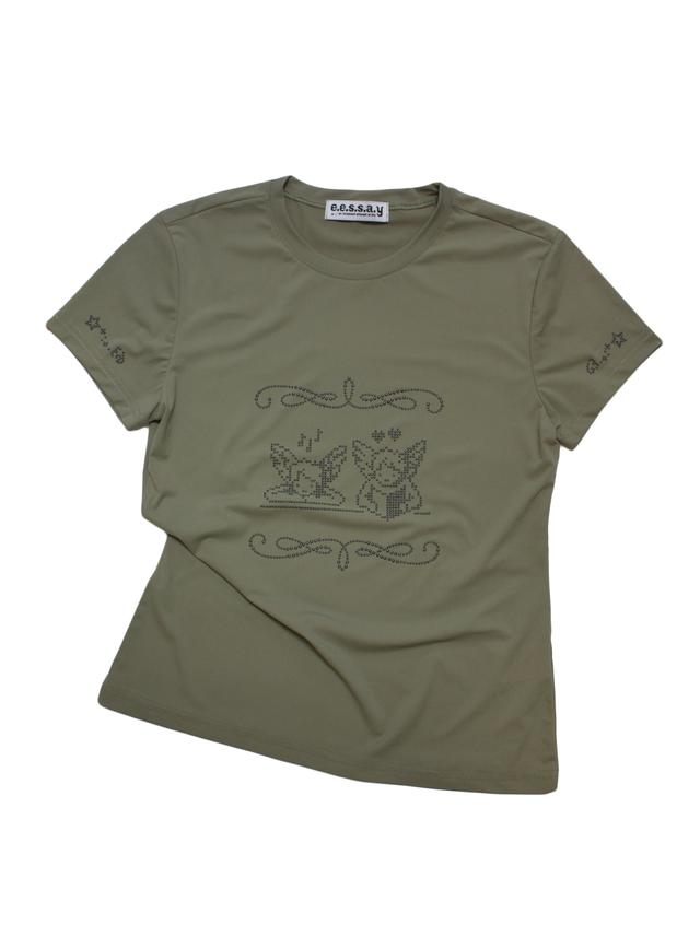 TWO ANGELS T SHIRT - KHAKI