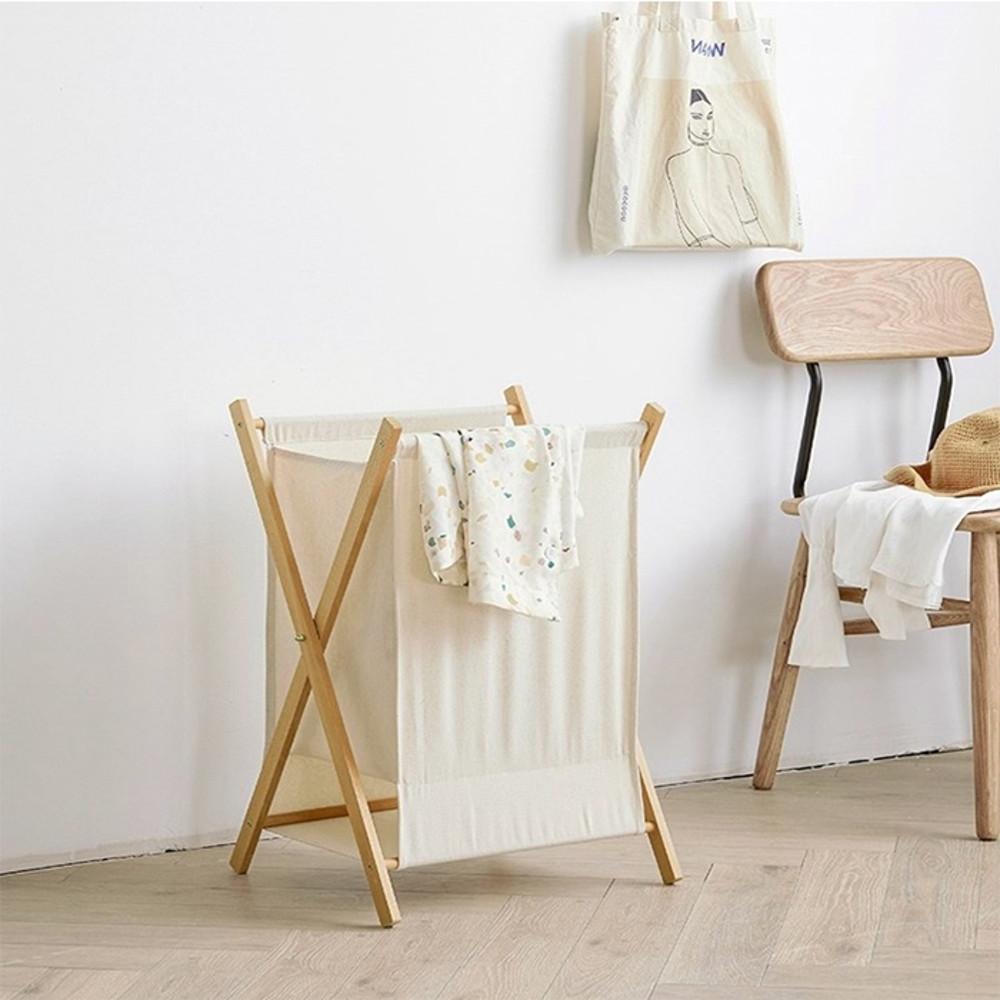접이식 빨래바구니 린지 햄퍼 우드 소형