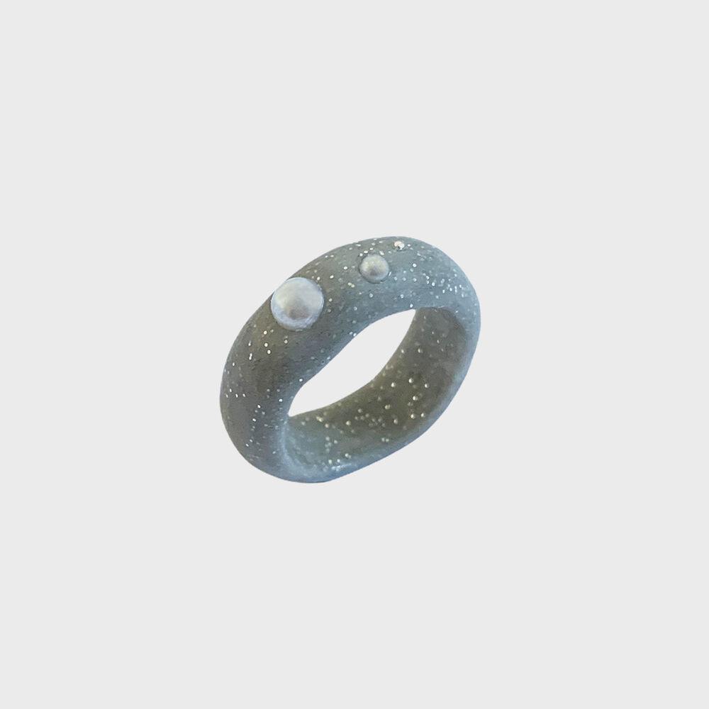 seed pearl grey ring