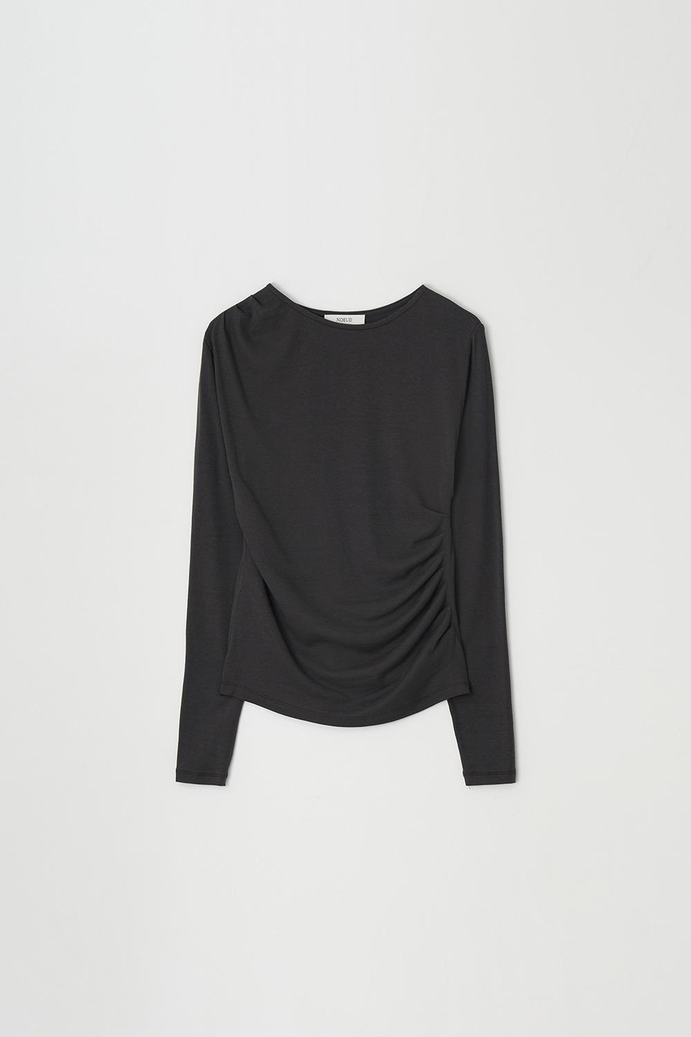 2nd/Mild shirring tee (Charcoal)