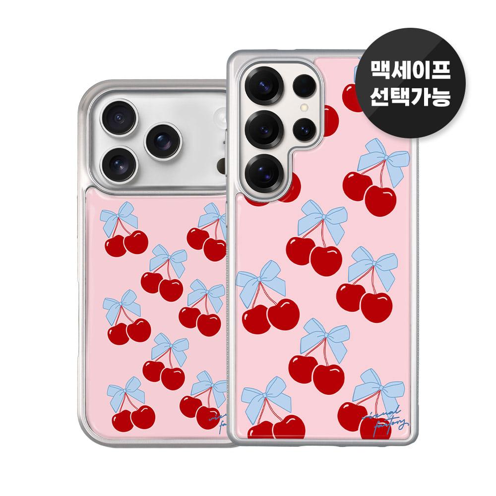 체리본  아이폰 갤럭시 실버 에폭시 케이스