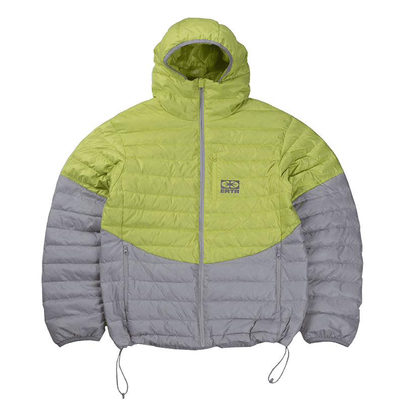[ERTR] Two-tone Light Down Jacket Neon Green