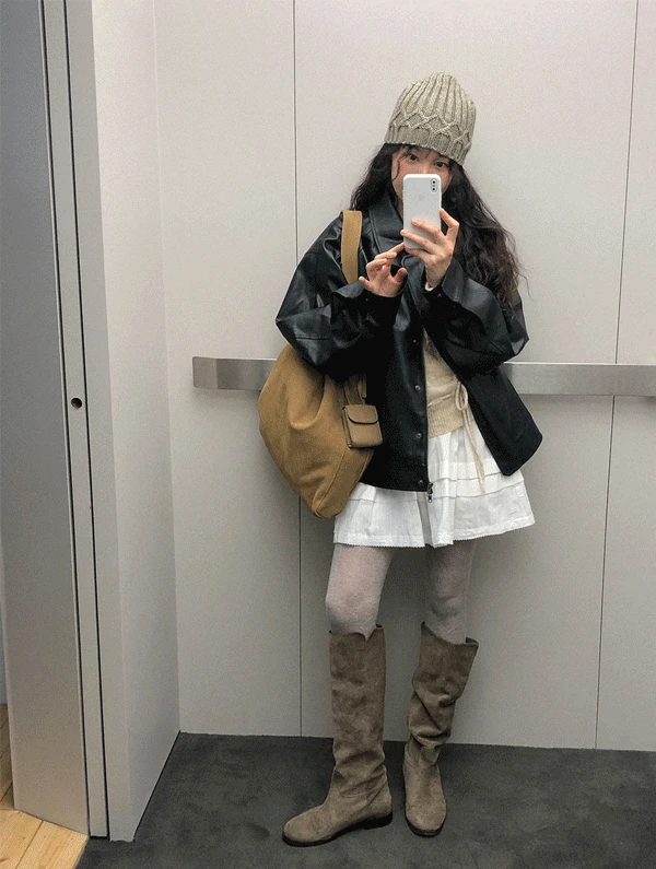 피트 오버핏레더자켓