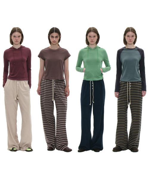 PWC 버튼 와이드 레그 저지 팬츠_8컬러