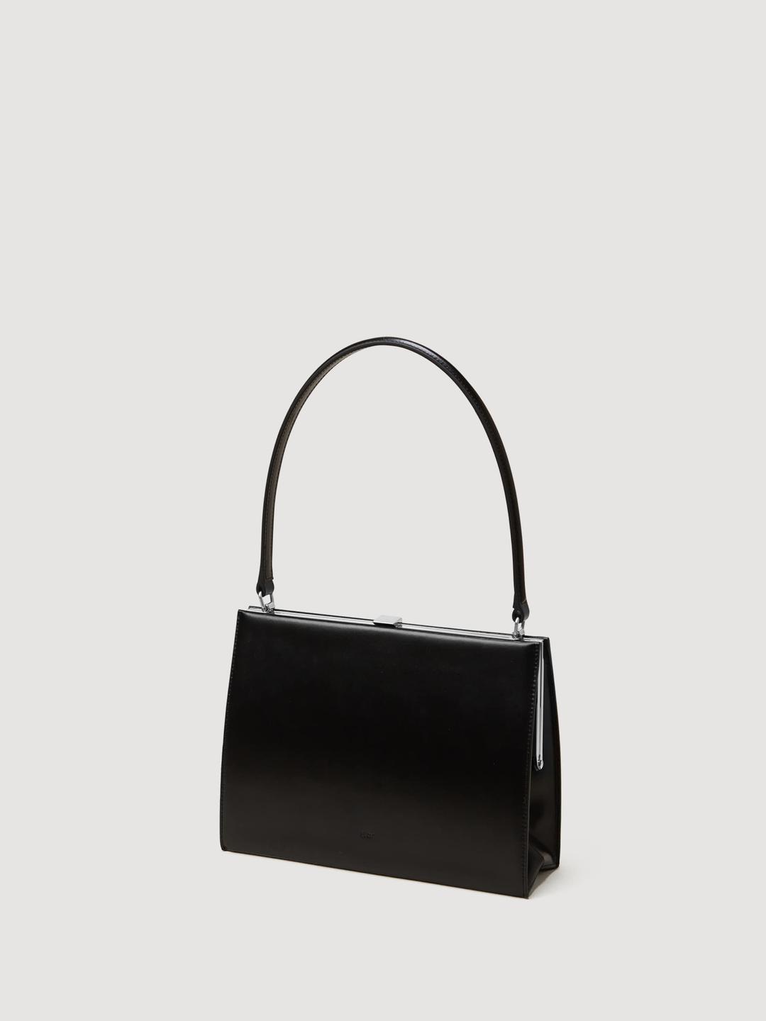 Mona Frame Bag Black Calf_Silver Frame