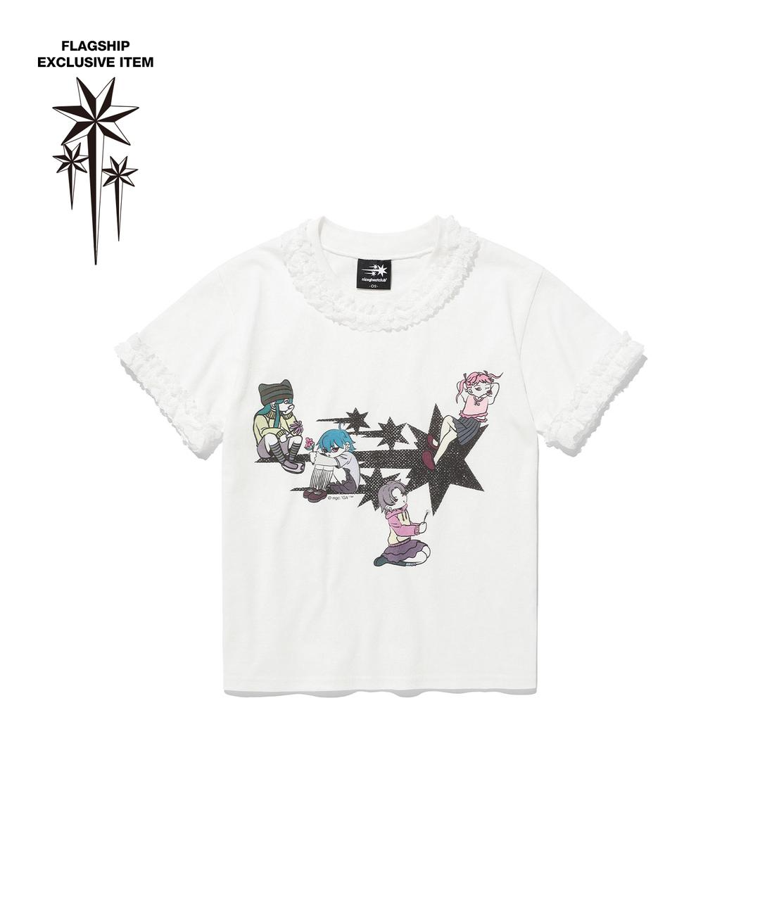 GHOST ANGELS 3STAR LACE TEE[WHITE]