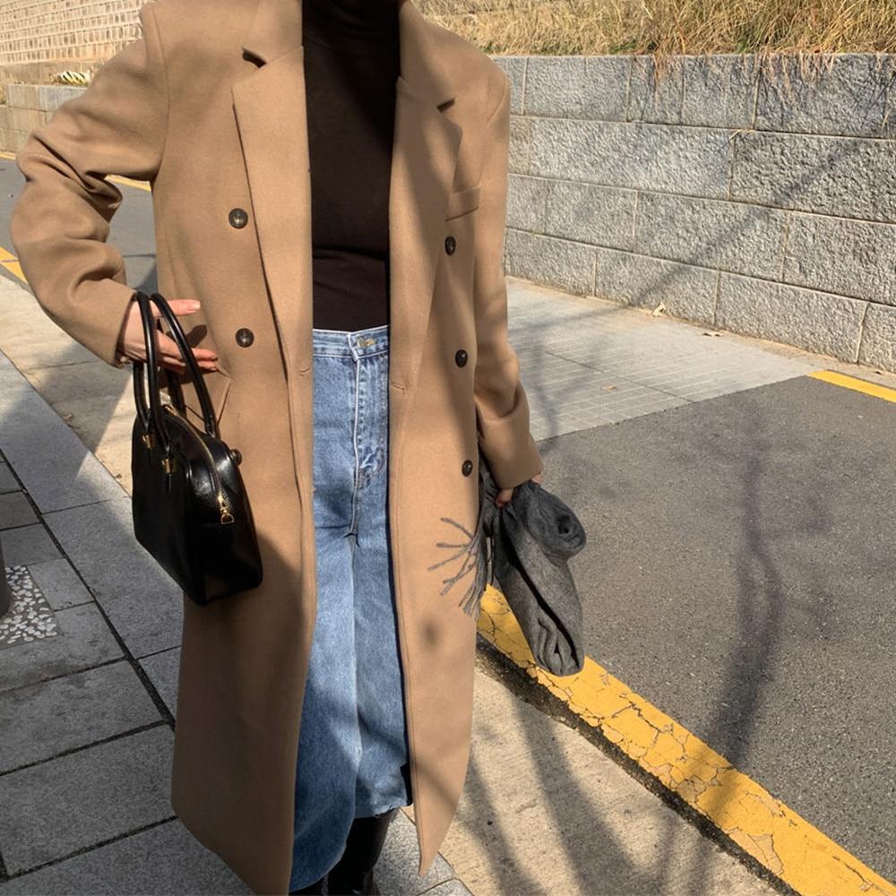 센느 더블버튼 울 오버핏 겨울 롱 코트