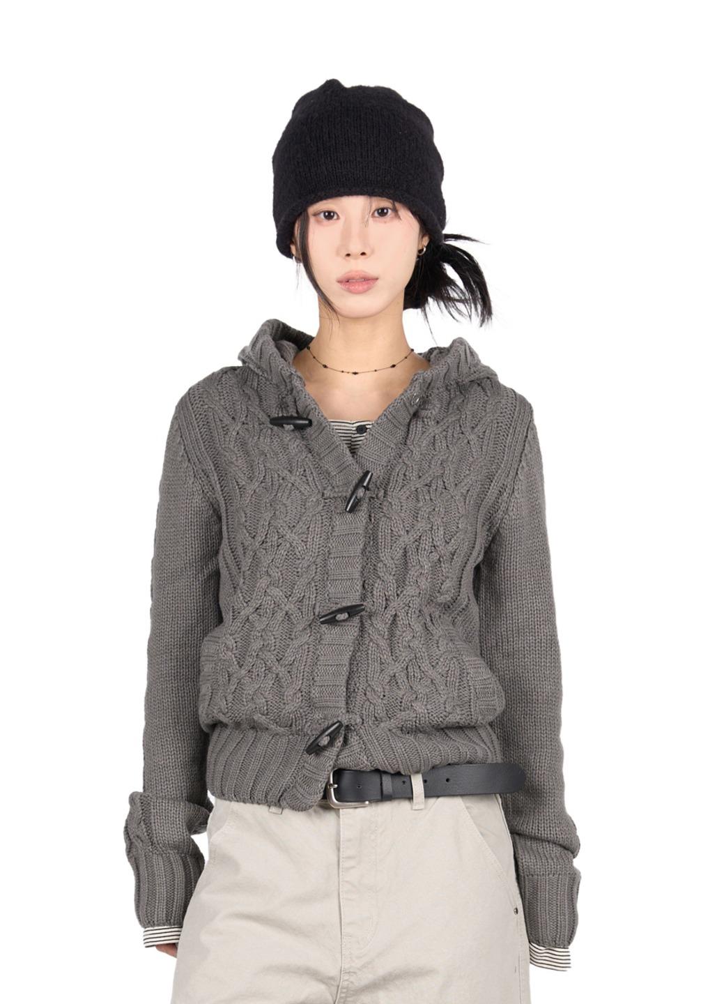 DUFFLE CABLE KNIT CARIGAN