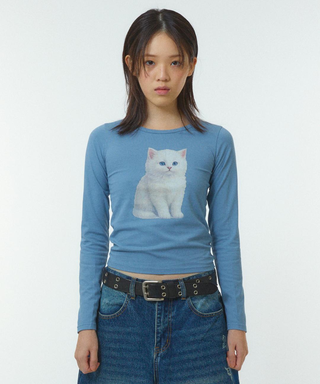CAT SLIM LONG SLEEVE [SKY BLUE]