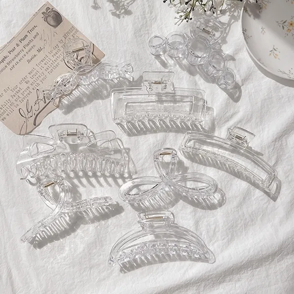 🏝1+1할인/썸머핀23종🏝 투명 왕집게핀 꼬임 오로라 빅사이즈 사각 스퀘어 여름 헤어핀 올림머리 반머리 묶음 대형 반묶음 리본 큰 빅 썸머룩 유광 바나나핀 머리핀