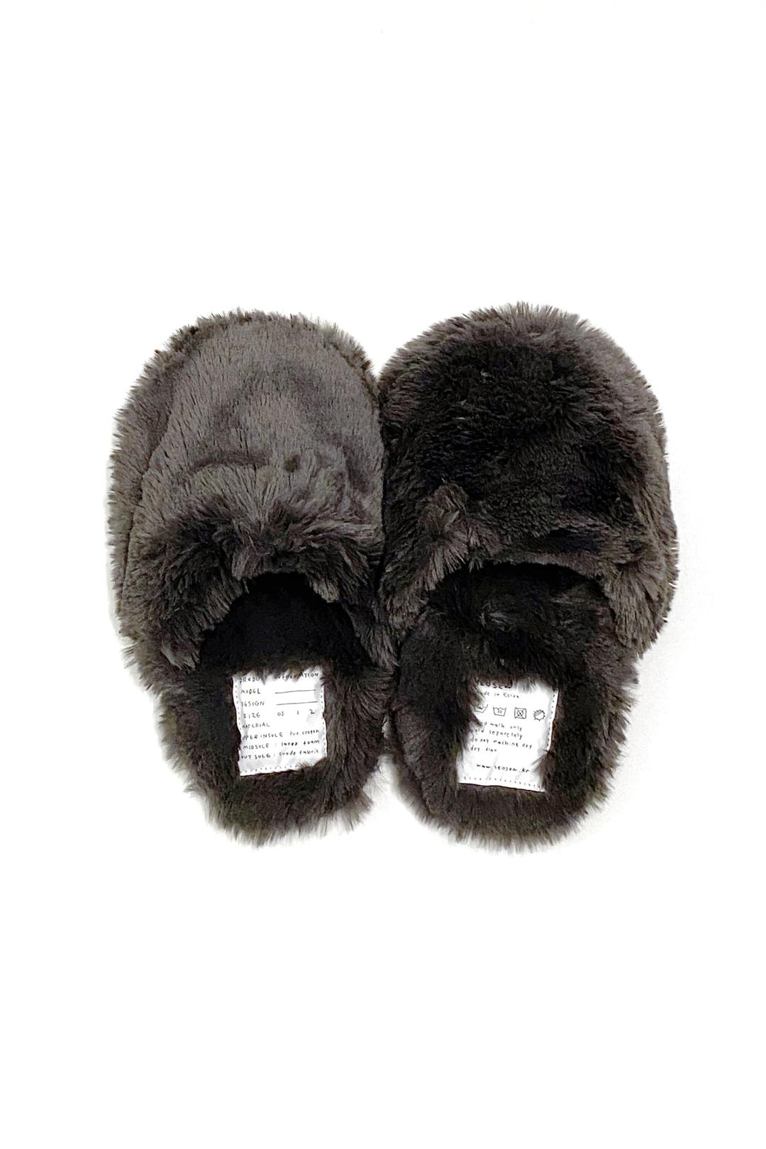 [SEOSEW]FAUX FUR SHOES (DARK GREY)