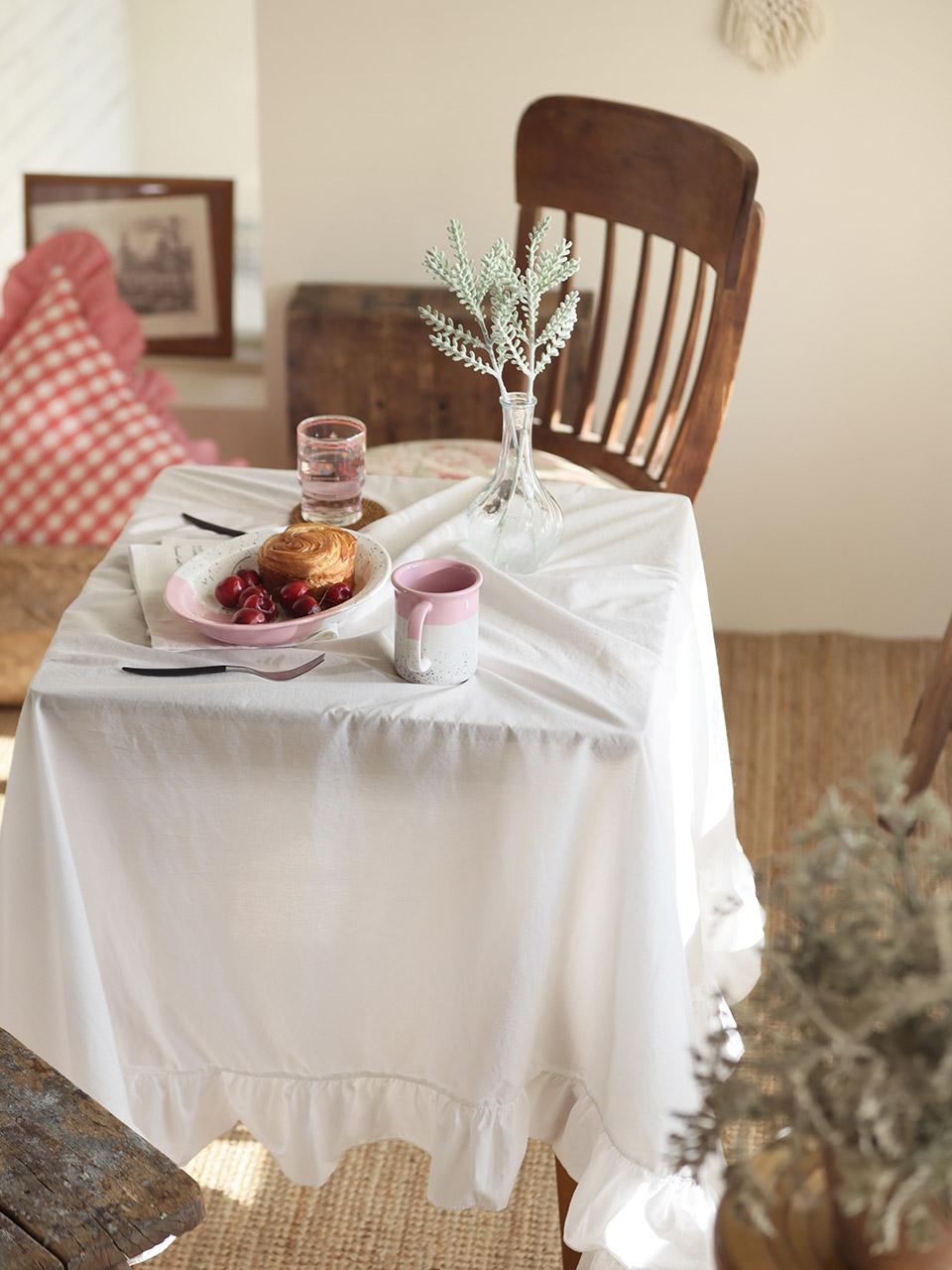 화이트 프릴 테이블보 3size