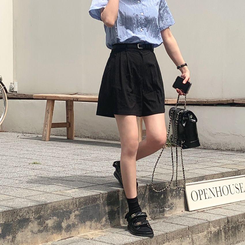 텔린 밴딩 핀턱 하프 팬츠 [tps0357]