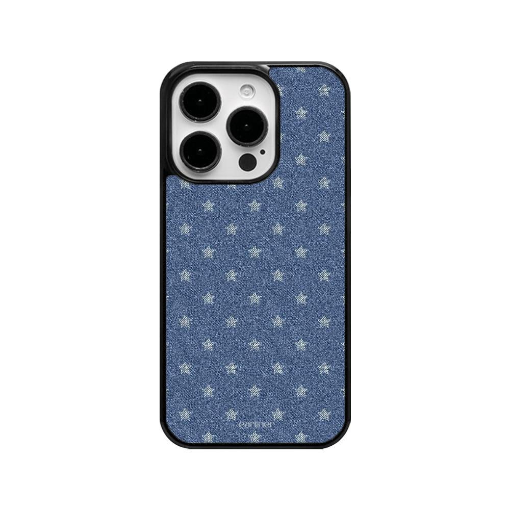 [made] 얼리너 데님 별 패턴 맥세이프 글라스 범퍼 아이폰16프로 맥스 케이스 전기종