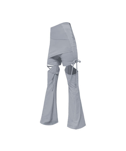 Detachable Strap Skirt Shorts / Grey