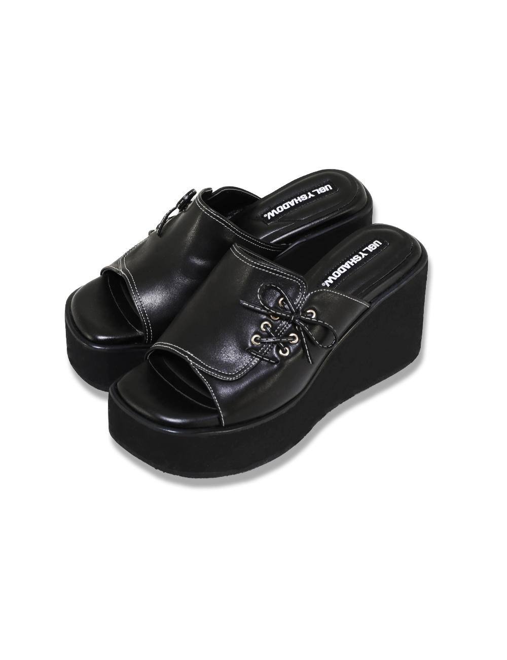 OPEN SQUARE SLIPPERS(BLACK)