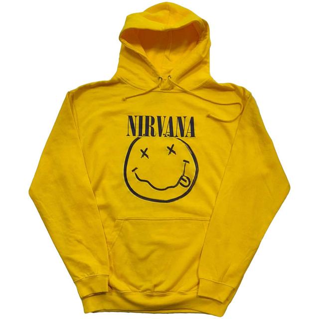 공식 NIRVANA 너바나 Inverse Smiley 후드 티셔츠 (옐로우)