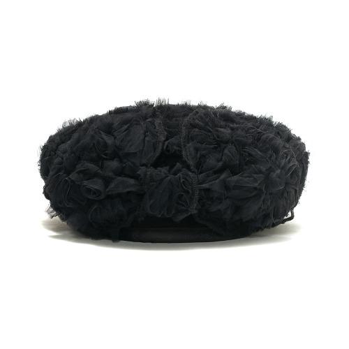BOWL BERET_RIBBON_BLOOM BLACK