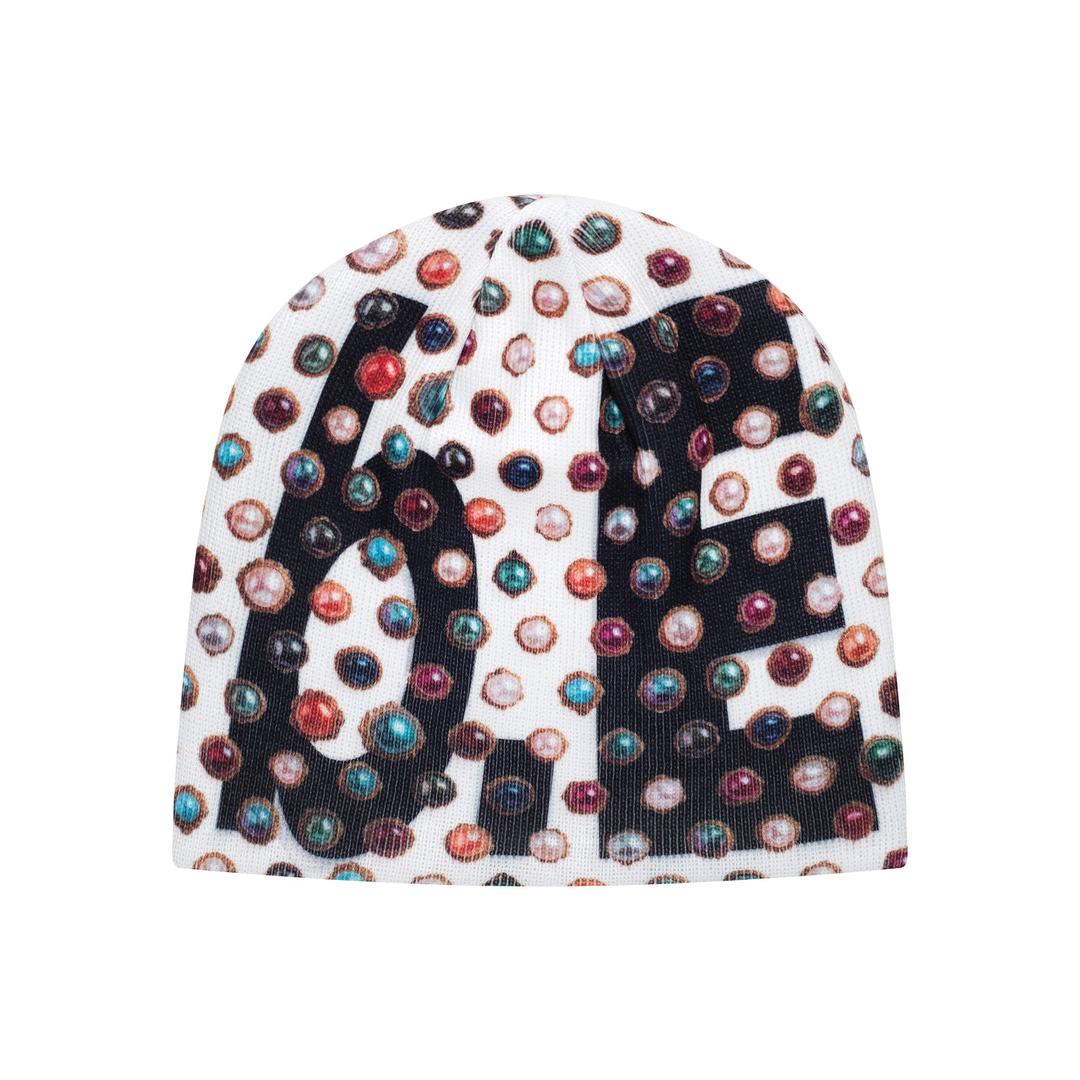 Jewel Beanie (White / Black) - O/S