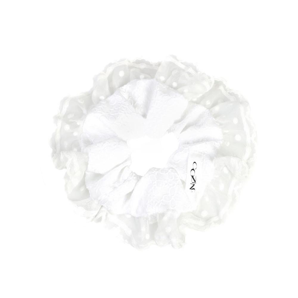 Lace scrunchie_white