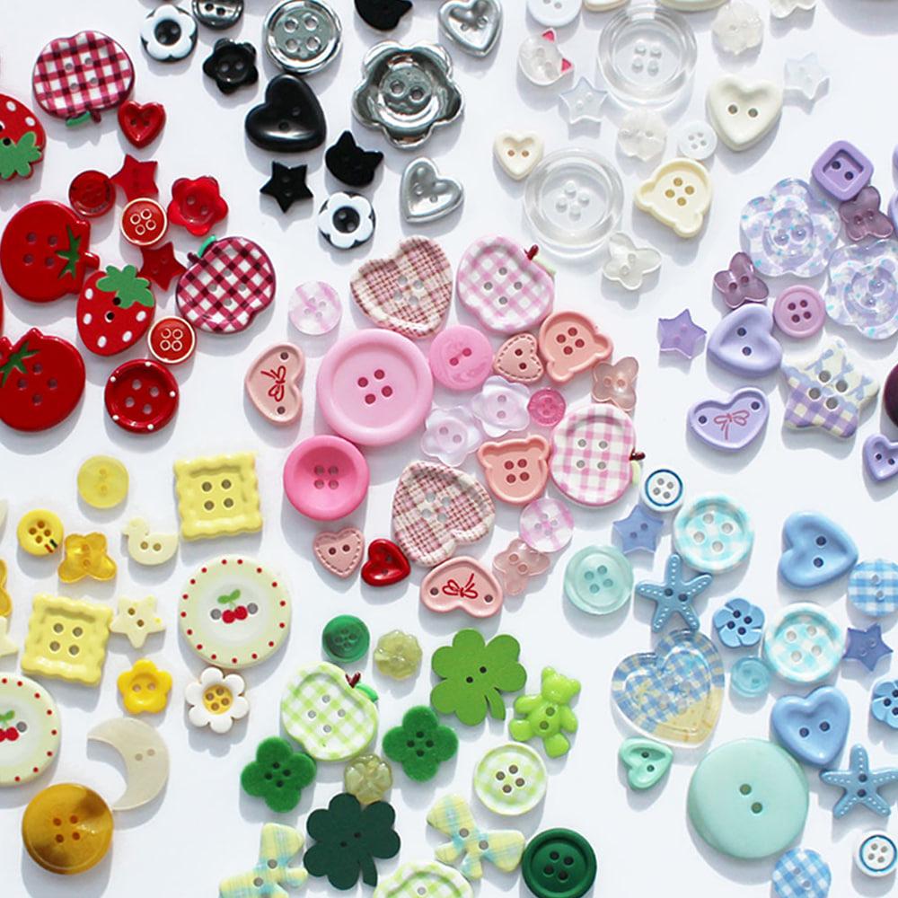 원컬러 단추 한봉지 (8color) / 20개입 버튼 귀여운 단추 키링 만들기