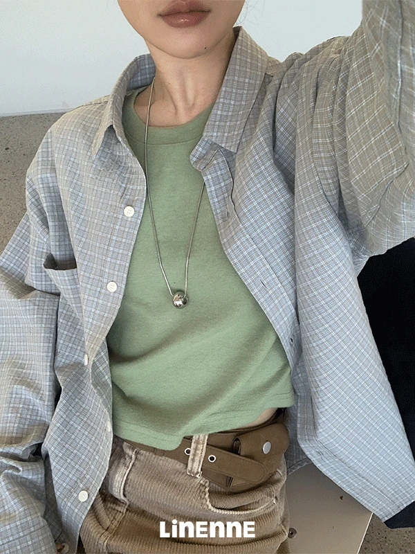 netty check over shirt (beige)
