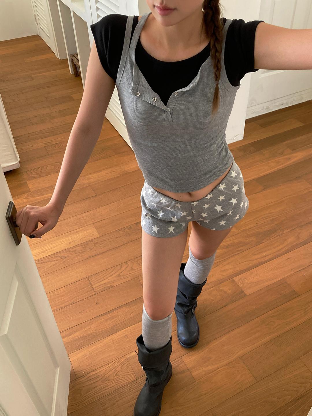 쉐도우 버튼 나시 (3color)