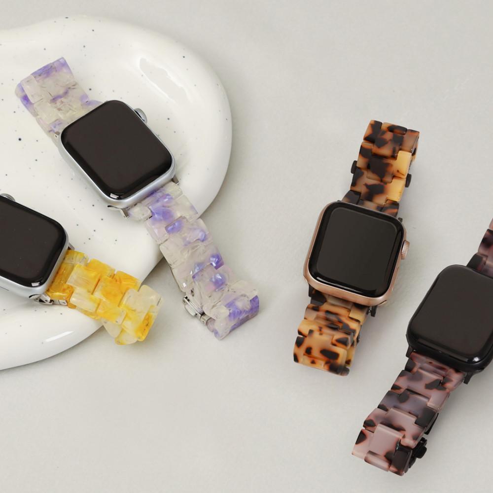 하이루프 애플워치 스트랩 체인 호마이카 레진 아크릴 호피