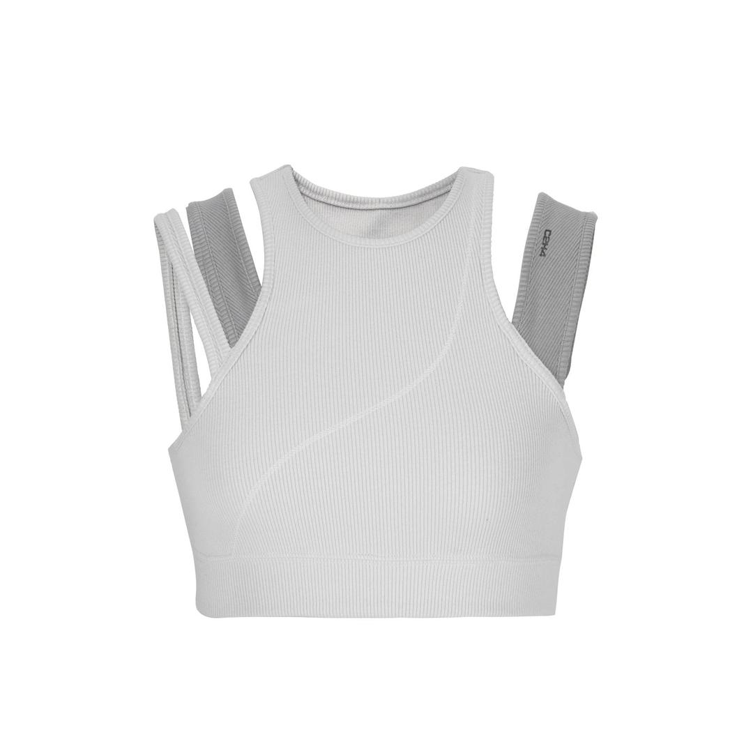 Layered Women Sporty Bra Grey - S