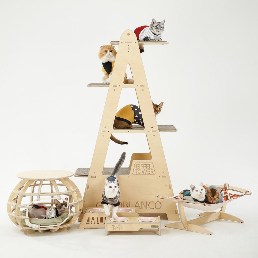 에펠 타워 원목 캣타워