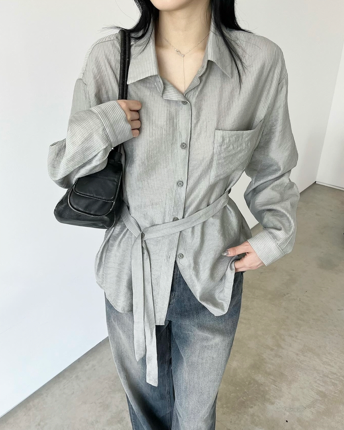 투어스 타이 스트라이프 셔츠 [3co]