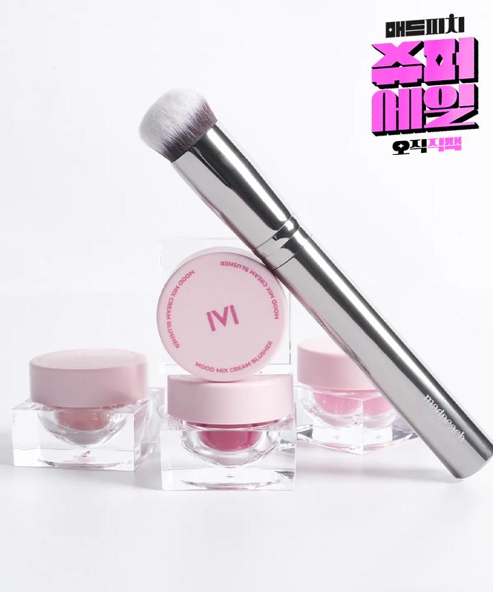 매드피치 [SET] 블러셔 밀착 세트 ( 무드 믹스 크림 블러셔 + 서프트 터치 메이크업 브러쉬 )