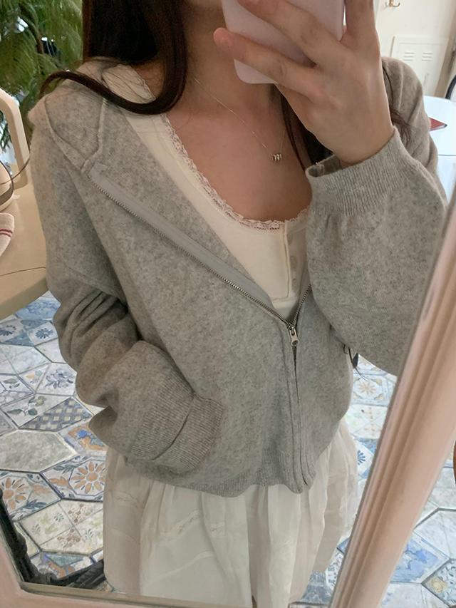 티쉬 Scandy knit zip up