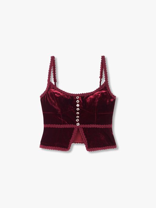 벨루어 슬리브리스 탑 (Minna Velvet Top)_다크 플럼 RF14306054