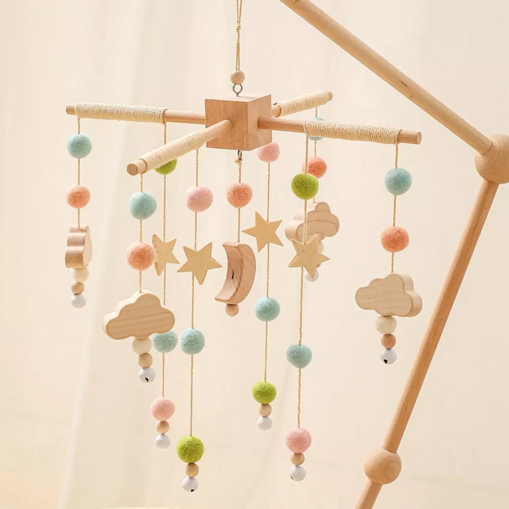 우드 원목모빌 아기 침대 신생아 방 꾸미기 인테리어 프롬식스 문 모빌